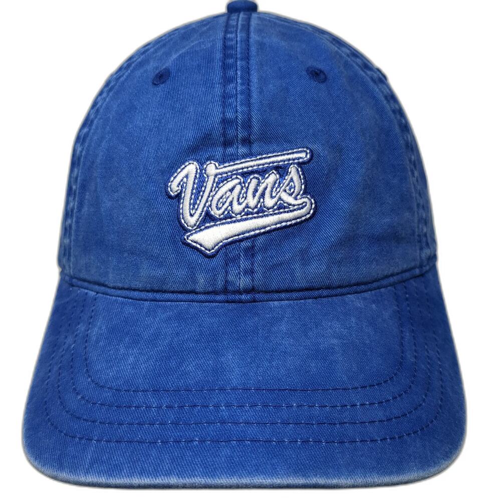 Vans Blue One Size Baseball Cap Adjustable Cotton Embroidered Script Logo Hat